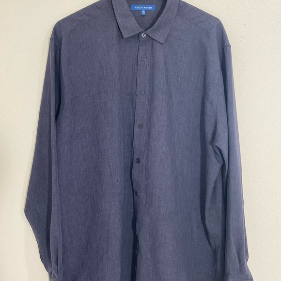 Vince Camuto Men Size XL Blue Stretch  Summer Comfort Long Sleeve Casual Shirt - Picture 5 of 8